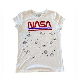 NASA girls XL glitter short sleeve space tee shirt t science target